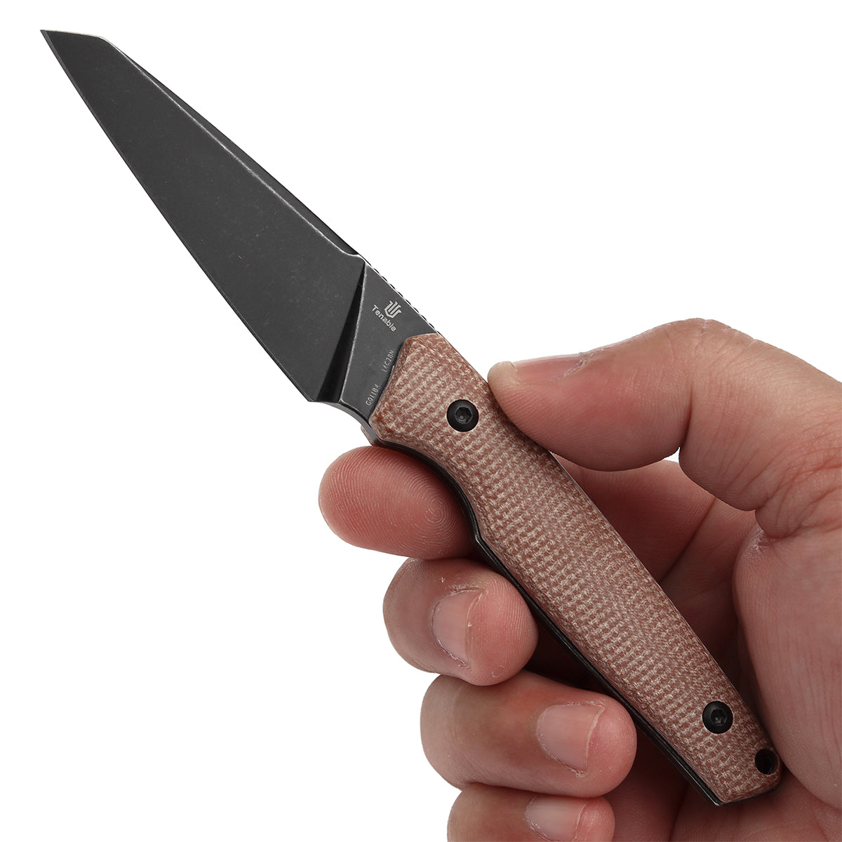 Tenable Outdoor Parr Fixed Blade Knife - Brown Micarta Handle - 3.12'' Blackwash 14C28N Blade - Jonathan Styles Design - G011B4