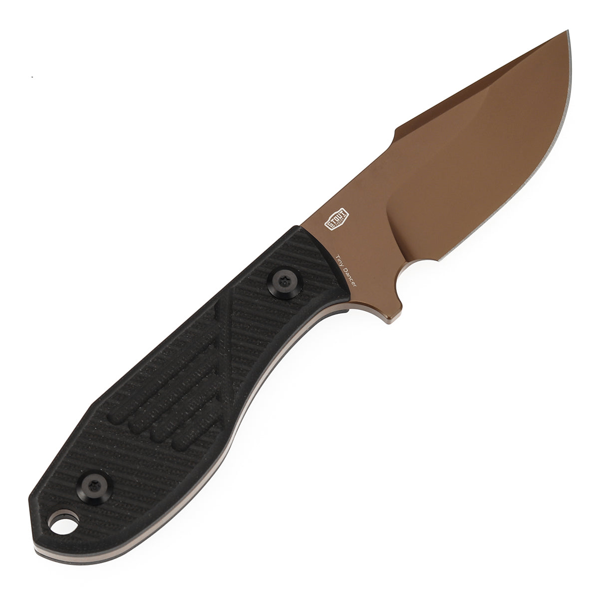 Tenable Tiny Dancer Fixed Blade – Black G10 Handle – 3.17" Rose Gold Coated D2 Blade – JB Stout Design – G014A1