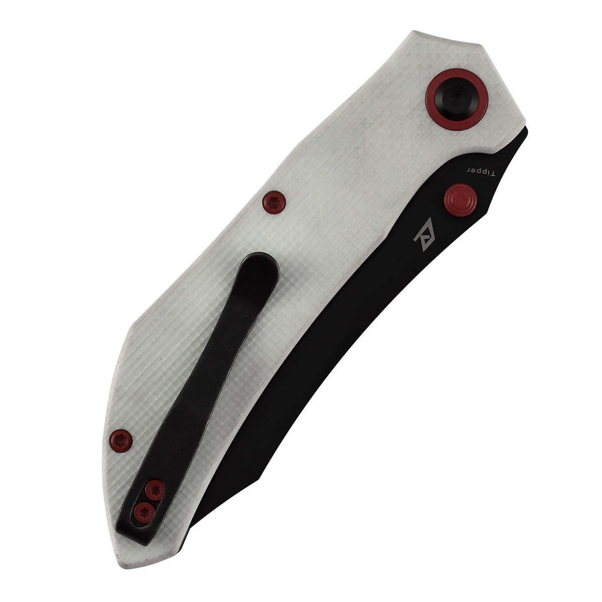 Pre-Order: Tenable Tipper Folding Knife | 3.39'' Blackwash Nitro V Blade | White G10 Handle | Edgy Bladeworks Design | B1079A4