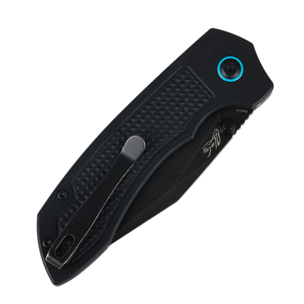 Tenable Entity Top Liner Lock Folding Knife | 3.52“ Blackwash 14C28N Blade | Black G10 Handle | Nalu Knives Design - B1036H3