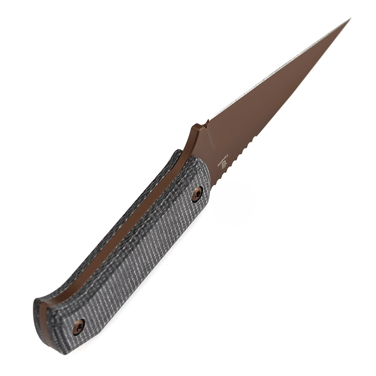 Pre-Order:Ships by Aug. 20 | Tenable ToothPik Fixed Blade | 3.04“ Rose Gold 14C28N Blade | Black Micarta Handle | Pinkerton Knives Design - G020A3