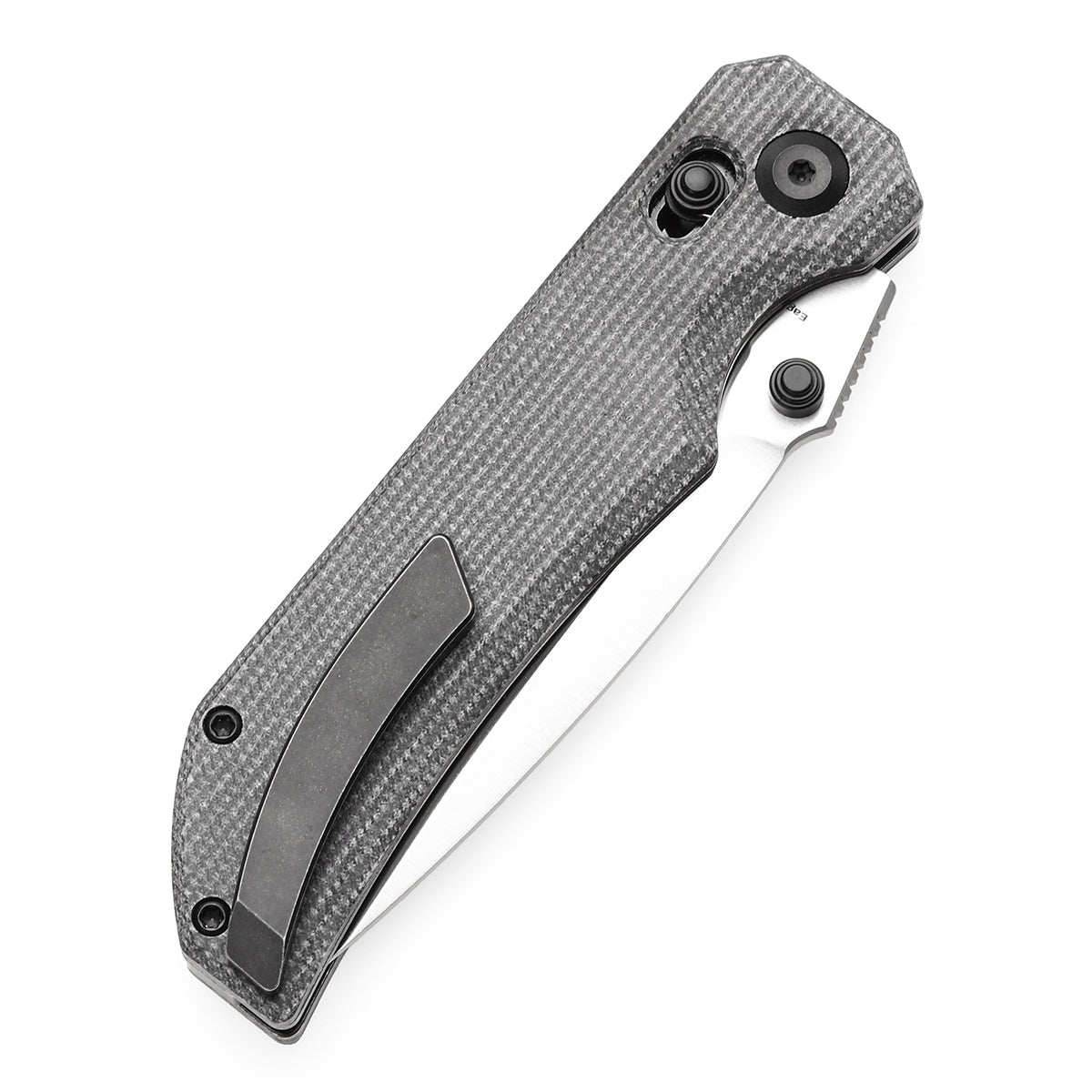 Tenable Eaglestrike Cross Bar Lock Folding Knife Black Micarta Handle (3.73'' Satin Nitro-V Blade) James Lowe Design-T1095V1