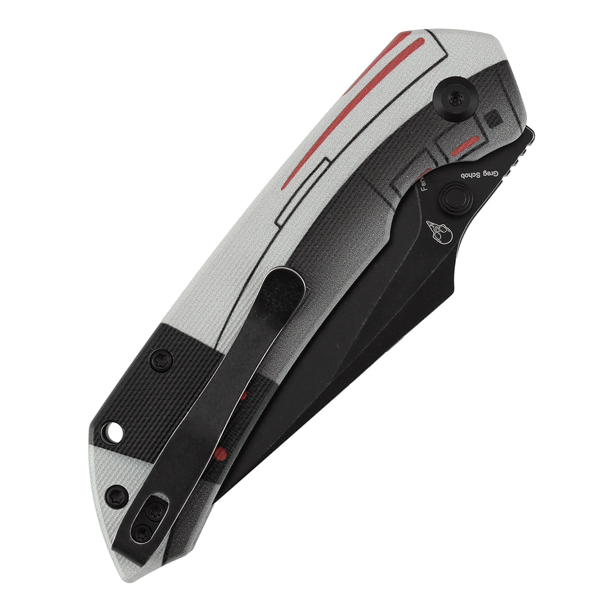 WMK Exclusive | Tenable Fenrir Top Liner Lock Folding Knife| 3.4" Blackwash D2 Blade | Jade G10 with Nostalgic Gaming Console Theme Handle | Sparrow Knife Design | B1034H14