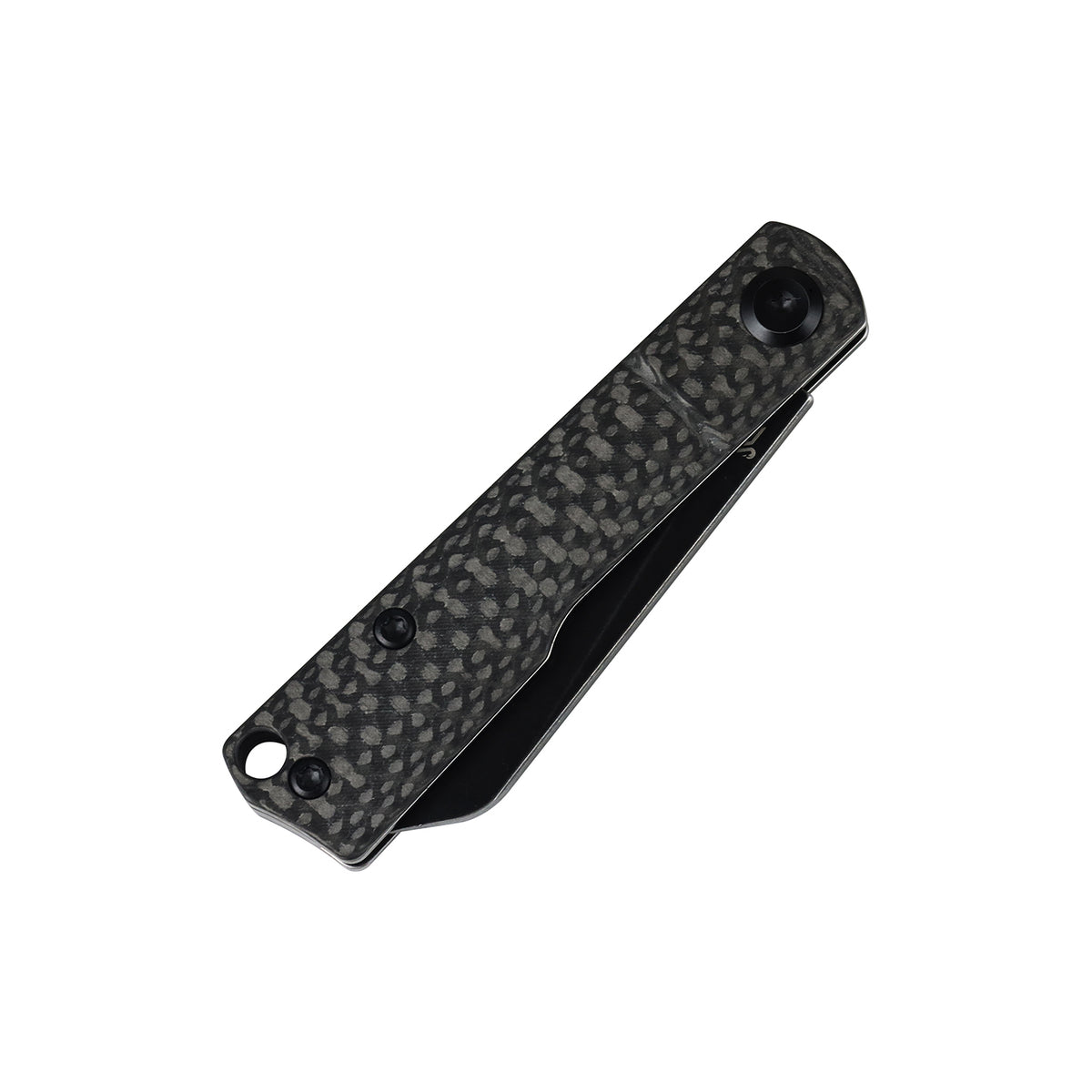 Tenable Riflestock Lock Back Folding knife | 2.34" Blackwash Nitro V Blade | Twill Carbon Fiber Handle | Nick Swan Knives Design - B2131S3