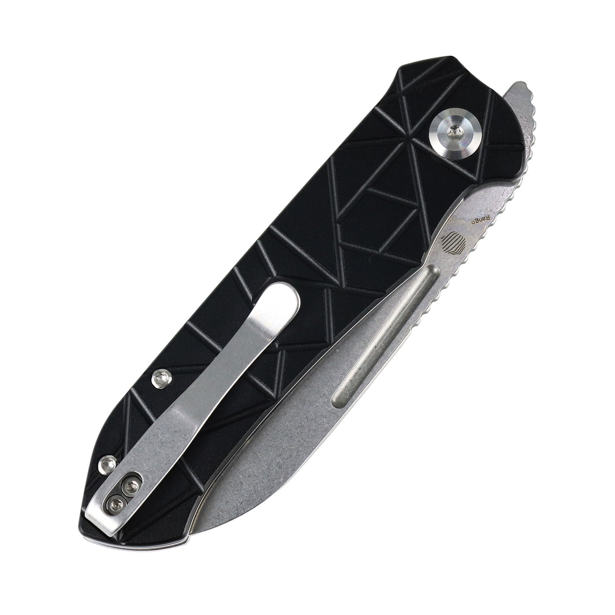Tenable Rango Folding knife | 3.41" Stonewashed 14C28N Blade | Black Aluminum Handle | Steven Kastner Design - B1120A3
