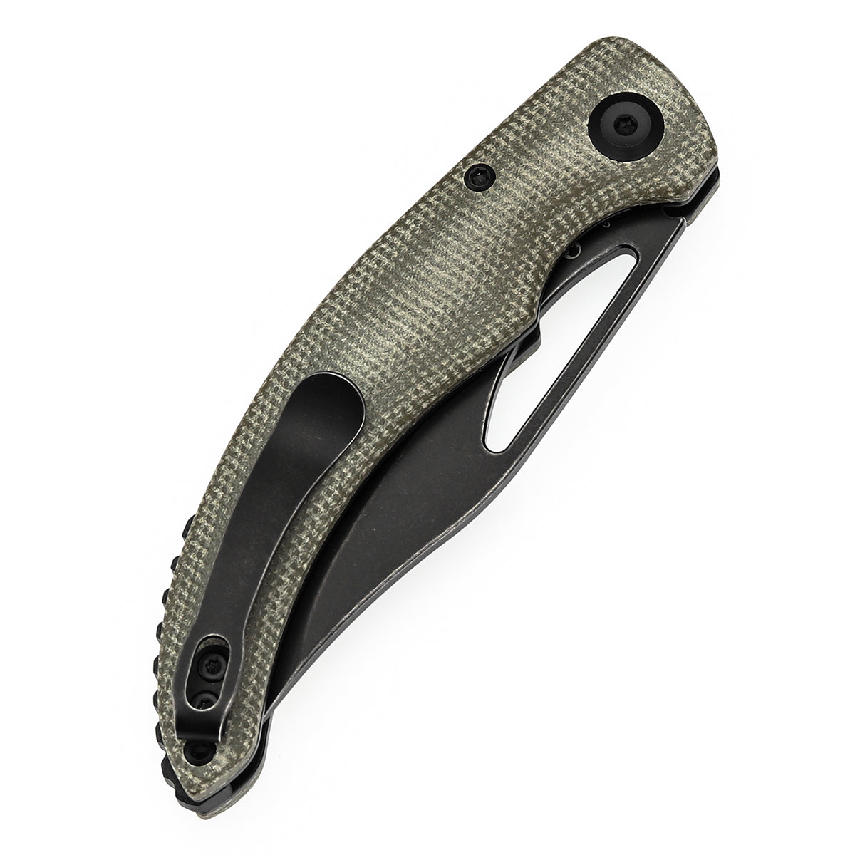 Tenable Gideon Folding Knife - 3.5'' Blackwash Nitro V Blade -Green Micarta Handle - Dead Sober Design - T1119A6
