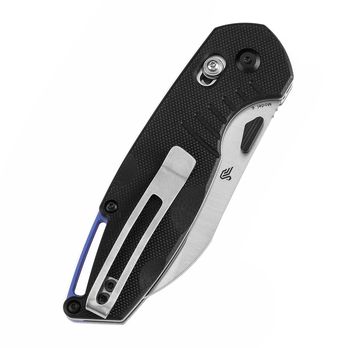 Tenable Model 6 Cross Bar Lock | Black G10 with Lines Handle | 3.1" Satin 14C28N Blade | Nick Swan Design--T1022V4