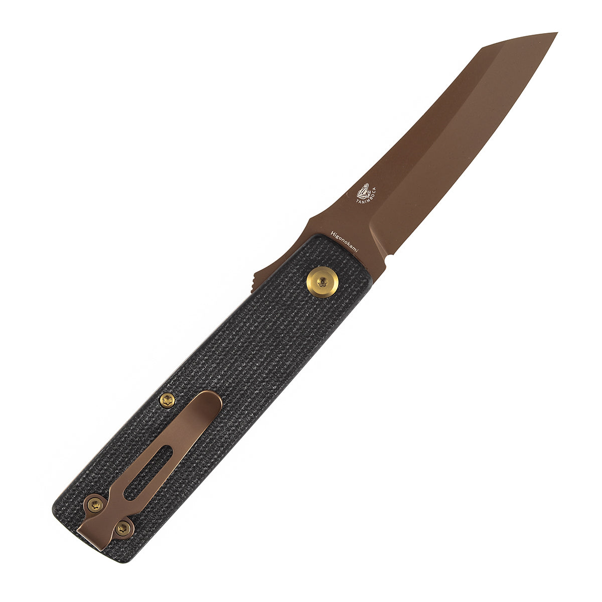 Tenable Higonokami Folding Knife | 3.02'' Rose Gold Coated D2 Blade | Black Micarta Handle | Goran mihajlovic Design | B2135A2