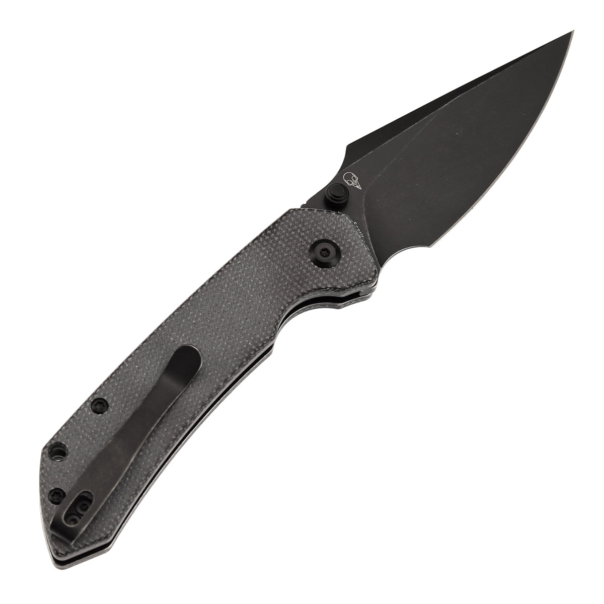 Tenable Fenrir Button Lock Knife | Black Micarta Handle | 3.45" blackwashed 14C28N | Sparrow Knife Design | T1034F6