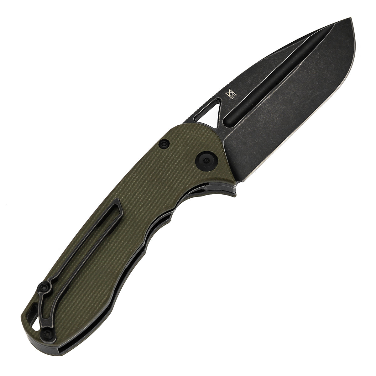 Tenable Bömbur Folding Knife Green Micarta Handle (3.53'' Blackwash D2 Blade) Midgards Messer Design--T1054A4