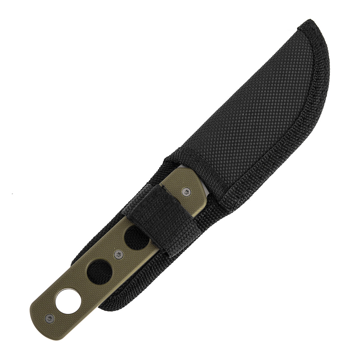 Tenable Foosa Fixed Blade Knife - 3.06'' Gray TiCn Coated D2 Blade | Olive Green G10 Handle | Rolf Helbig Design - G2020A4