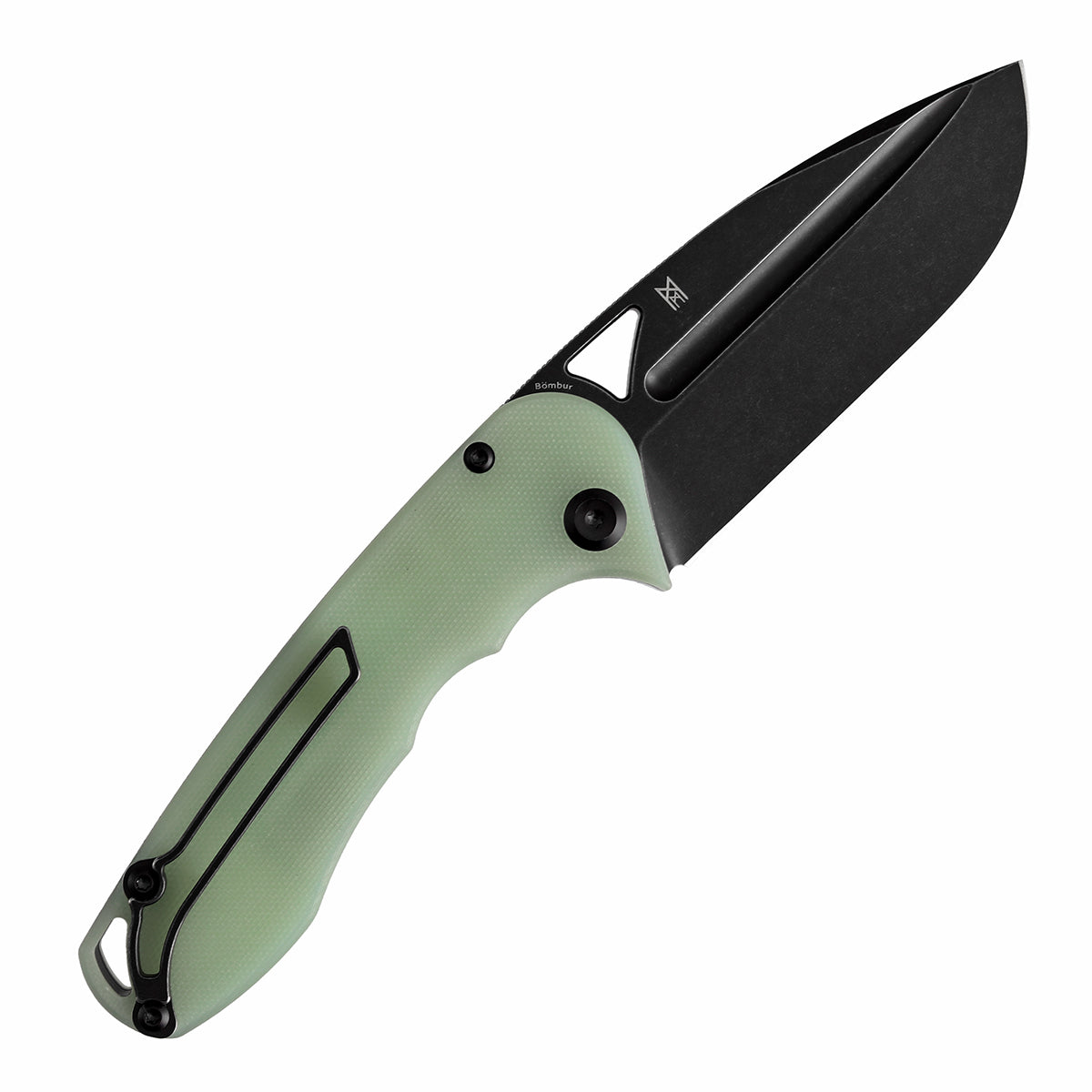 Tenable Bömbur Folding Knife Jade G10 Handle (3.53'' Blackwashed D2 Blade) Midgards Messer Design--T1054A8