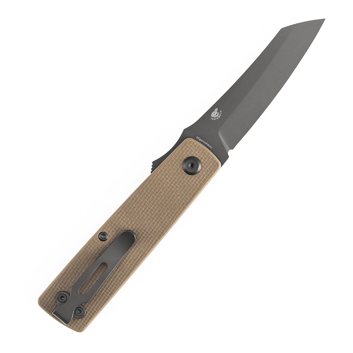 Tenable Higonokami Folding Knife | 3.02'' Gray Coating D2 Blade | Light Sand G10 Handle | Goran mihajlovic Design | B2135A5