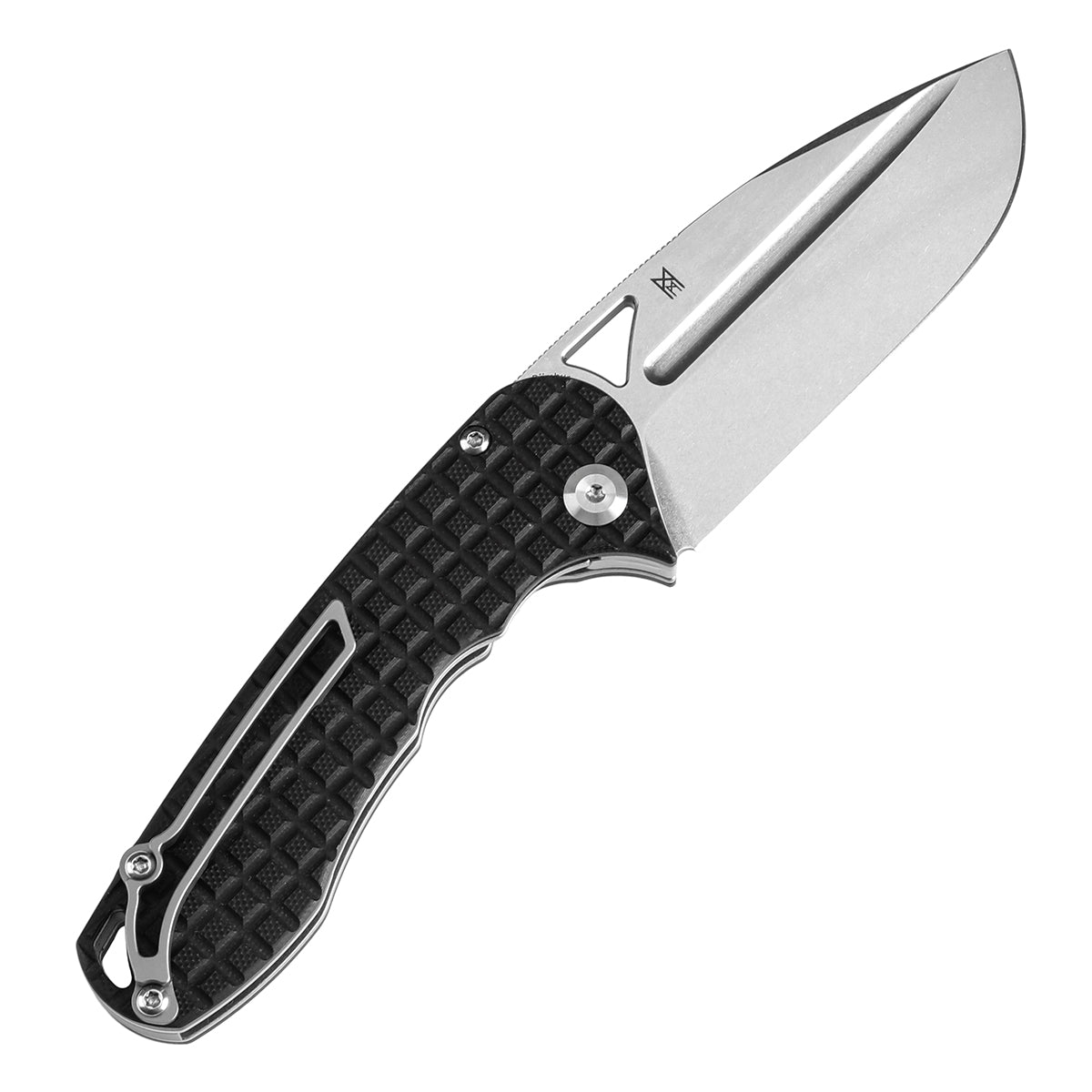 Pre-order: Ships on the Nov. 21st - Tenable Bömbur Folding Knife Black G10 with Frag Pattern Handle (3.53'' Stonewashed D2 Blade) Midgards Messer Design--T1054A1