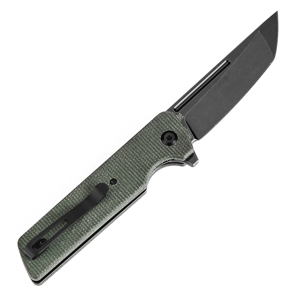 Tenable Anomaly Folding Knife Green Micarta Handle (3.14'' Blackwash Nitro-V Tanto Blade) Pinkerton Knives Design-T2038T2