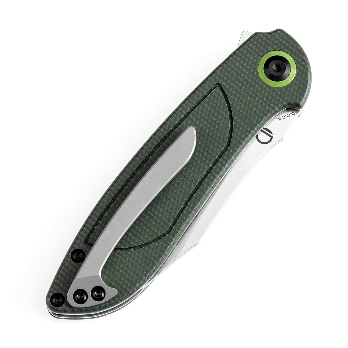Tenable Prometheus Folding Knife Green Micarta Handle(3.29'' Stonewashed 14C28N Blade)D.O.C.K. Design-T1040A2