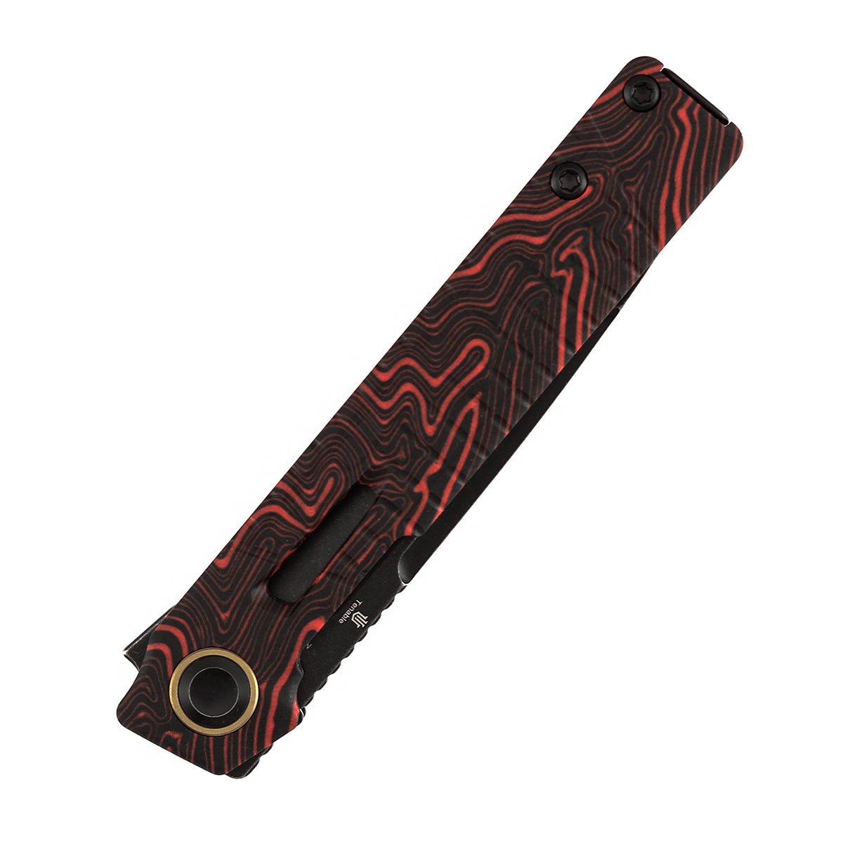 Tenable Kitpu Folding Knife | 2.9'' Blackwash Nitro-V Blade | Black & Red G-Mascus Handle | Jonathan Styles Design - B2123A4