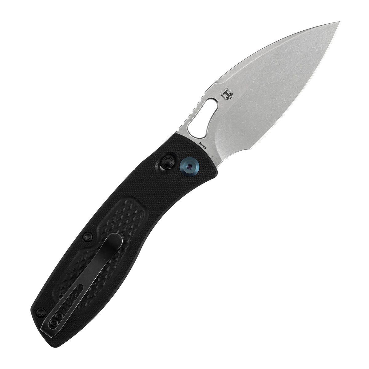 Pre Order | Heron Folding Knife - 3.13" Nitro V Blade | Black G10 Handle with Diamond Pattern | Johan Jordaan- B2124V4