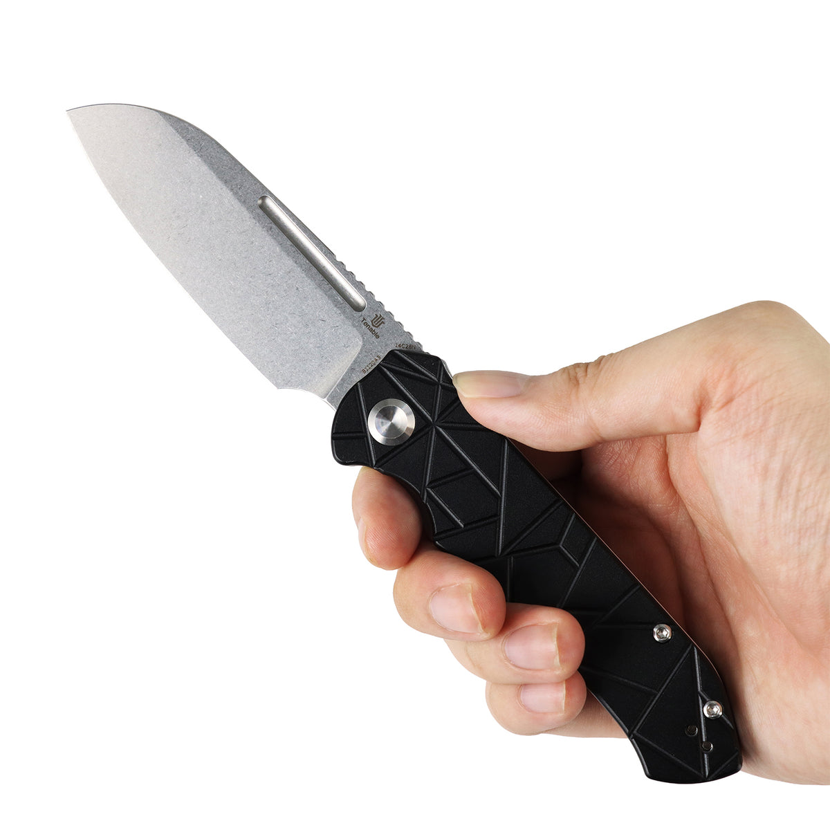 Tenable Rango Folding knife | 3.41" Stonewashed 14C28N Blade | Black Aluminum Handle | Steven Kastner Design - B1120A3