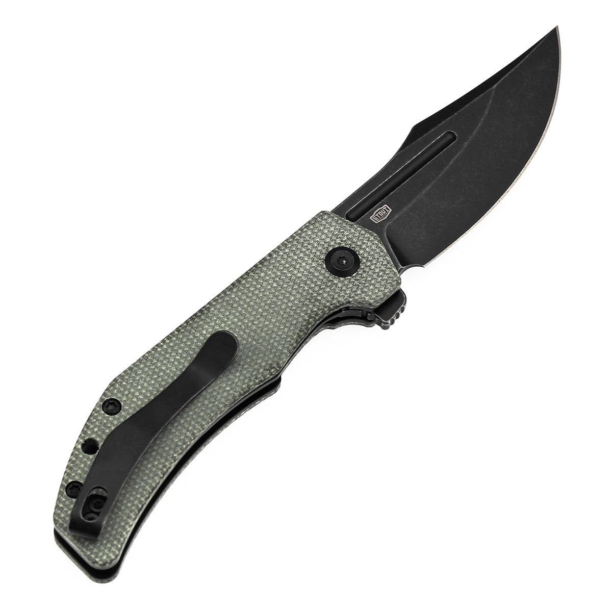 Tenable Orion Liner Lock | Green Micarta Handle | 3.07" Blackwashed 14C28N | JB Stout Design | B1089A3