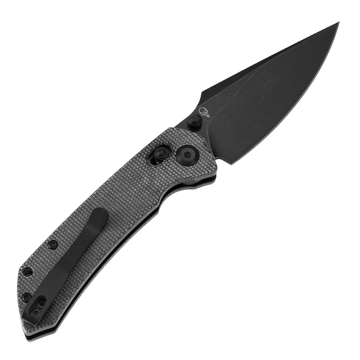 Tenable Fenrir Cross Bar Lock Folding Knife| Black Micarta | 3.48" Blackwashed Nitro-V Blade | Sparrow Knife Design | T1034V3