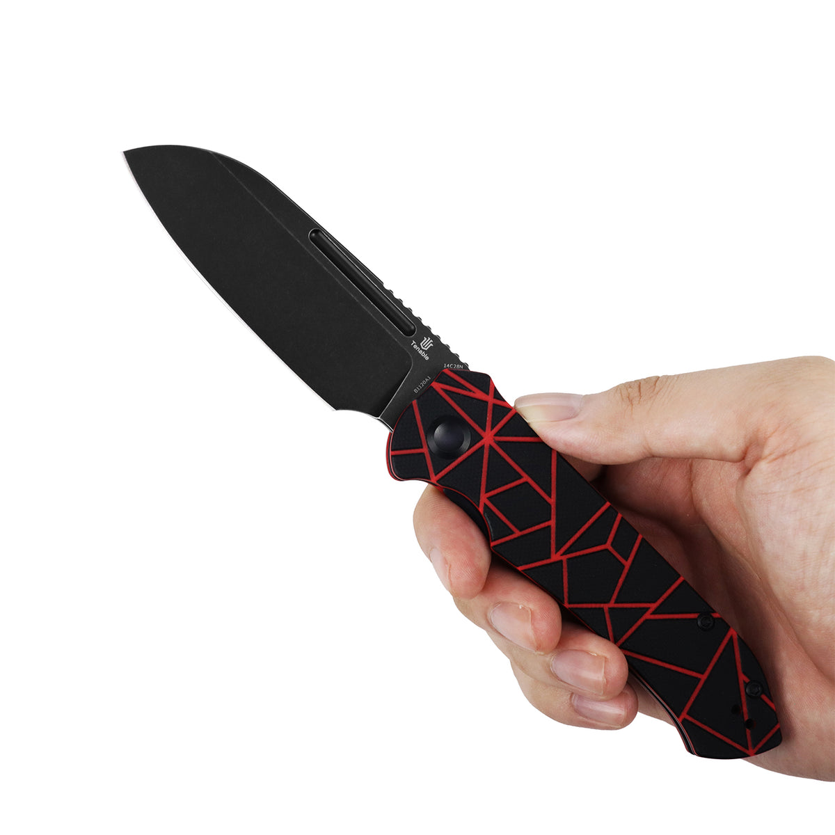 Tenable Rango Folding knife | 3.41" Blackwash 14C28N Blade | Black & Red G10 Handle | Steven Kastner Design - B1120A1