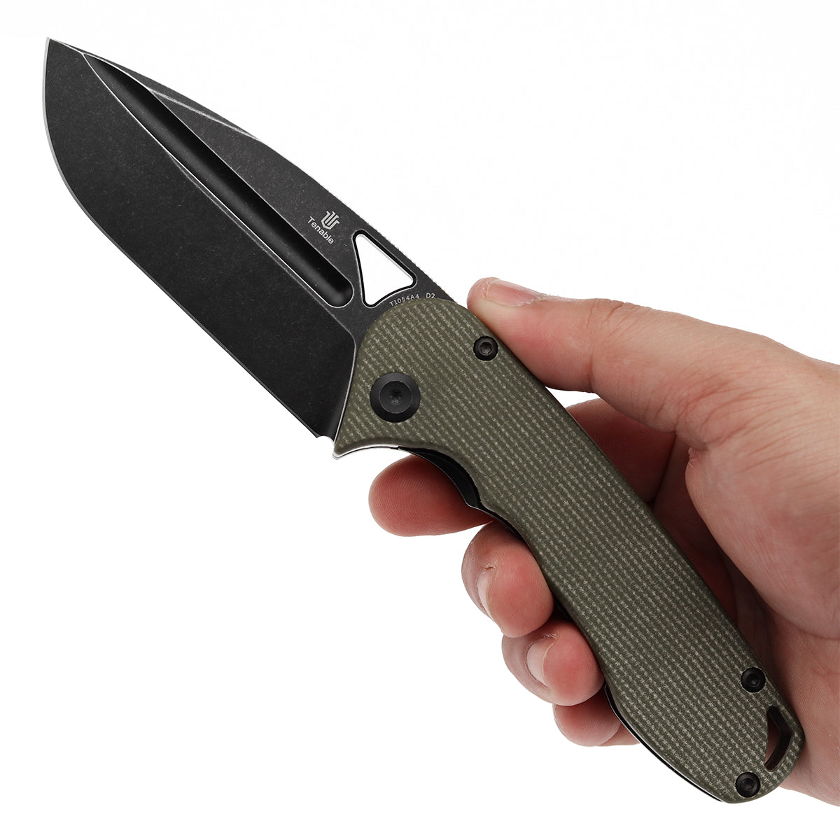 Tenable Bömbur Folding Knife Green Micarta Handle (3.53'' Blackwash D2 Blade) Midgards Messer Design--T1054A4