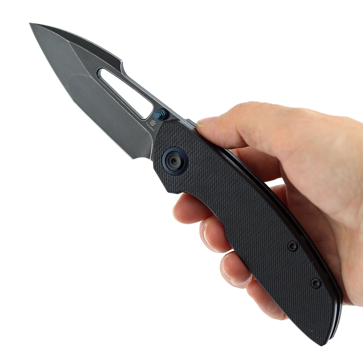 Tenable Link Folding Knife | 3.0" Blackwash 14C28N Blade | Black Micarta Handle| Triple Stripe Knives Design | B1068A4