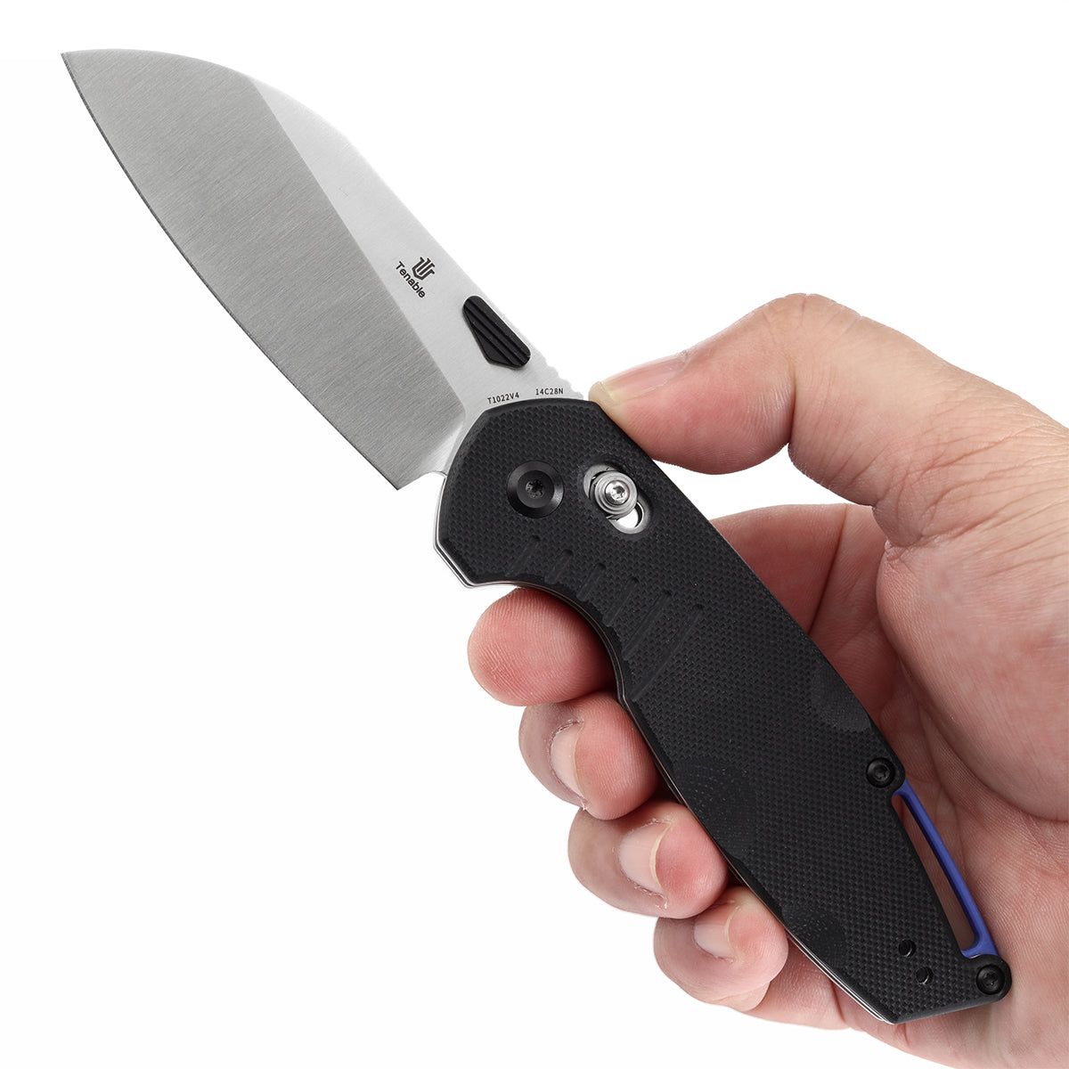 Tenable Model 6 Cross Bar Lock | Black G10 with Lines Handle | 3.1" Satin 14C28N Blade | Nick Swan Design--T1022V4