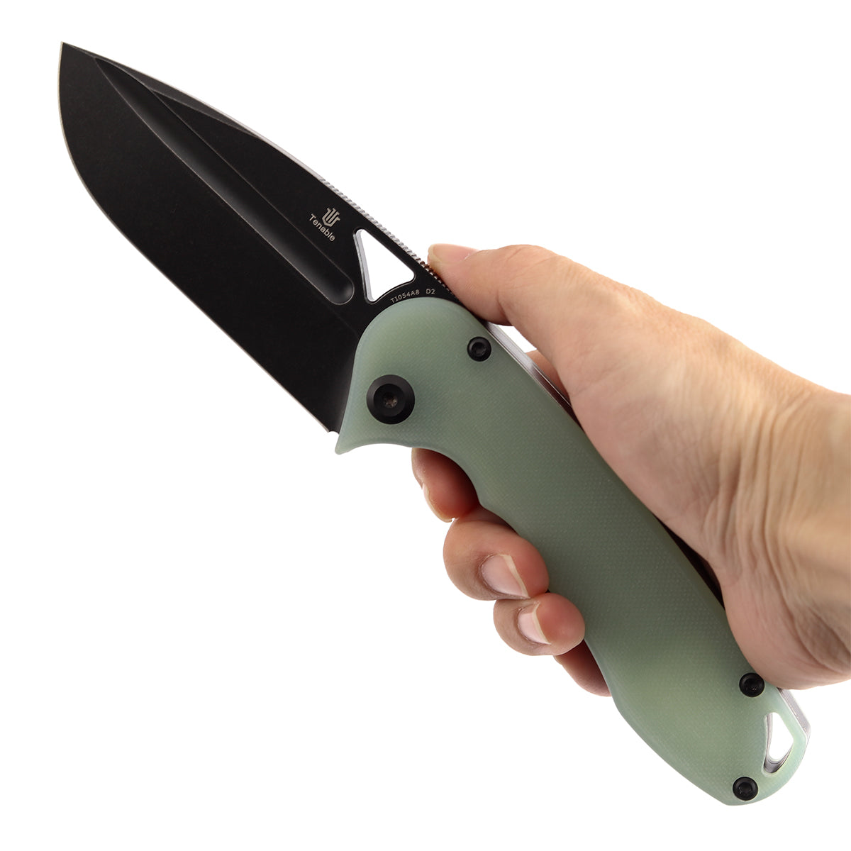 Tenable Bömbur Folding Knife Jade G10 Handle (3.53'' Blackwashed D2 Blade) Midgards Messer Design--T1054A8