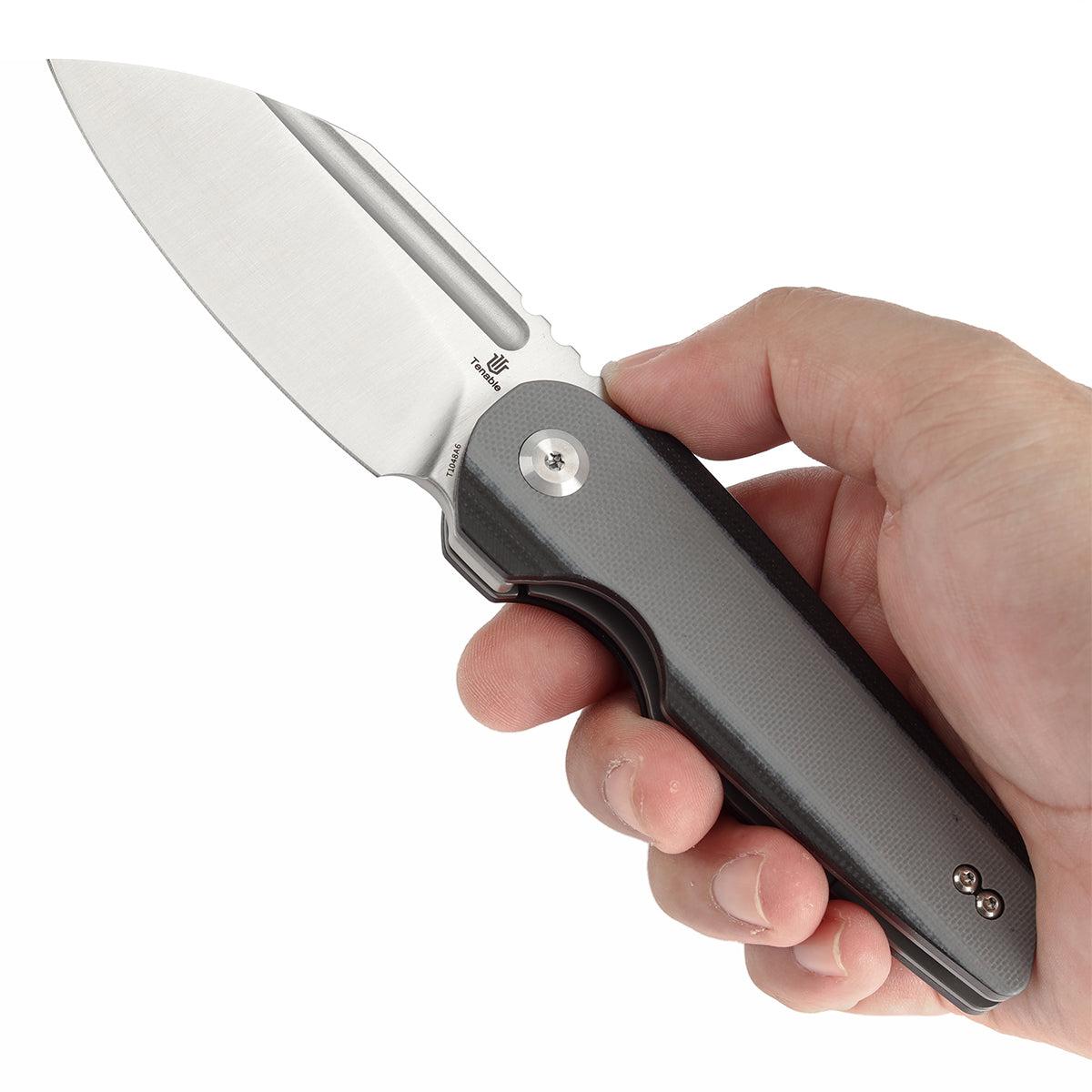Tenable Rafe L Folding Knife Light Sand and Black G10 Handle (3.19" Satin 14C28N Blade) 4T5 Design--T1048A6
