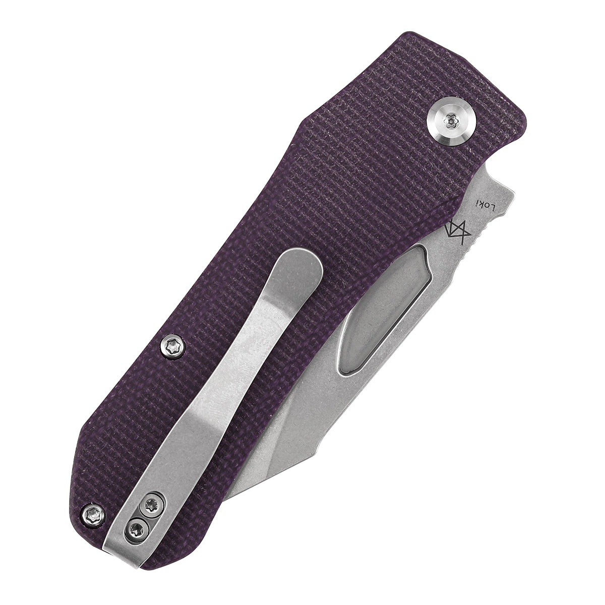 Tenable Loki Liner Lock Knife | 3.0" Stonewashed Nitro-V Blade | Purple Micarta Handle | Steven Dunnuck Design - B1058A2