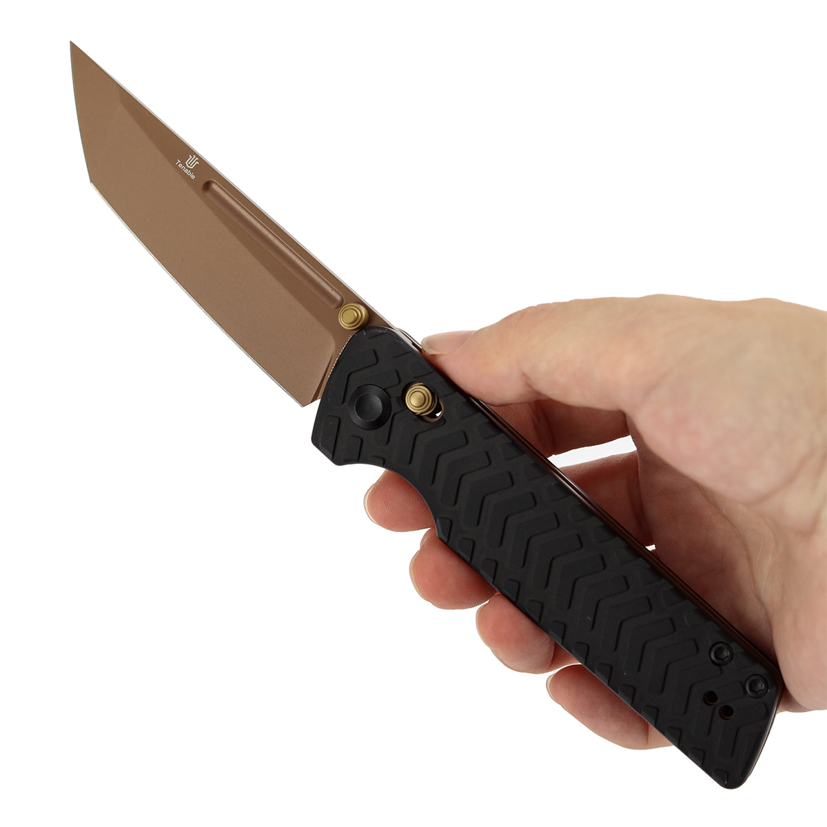 Tenable Anomaly Cross Bar Lock Knife | 3.14" Nitro-V | Black Aluminum | Pinkerton Knives Design- B2038V2