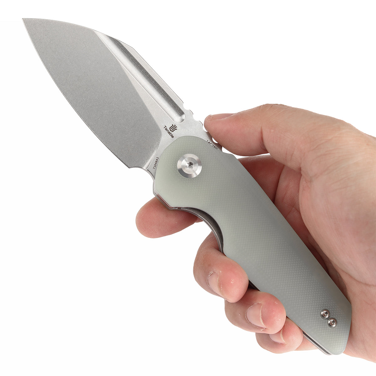 Tenable Rafe L Folding Knife Jade G10 Handle (3.19" Stonewashed 14C28N Blade) 4T5 Design--T1048A2