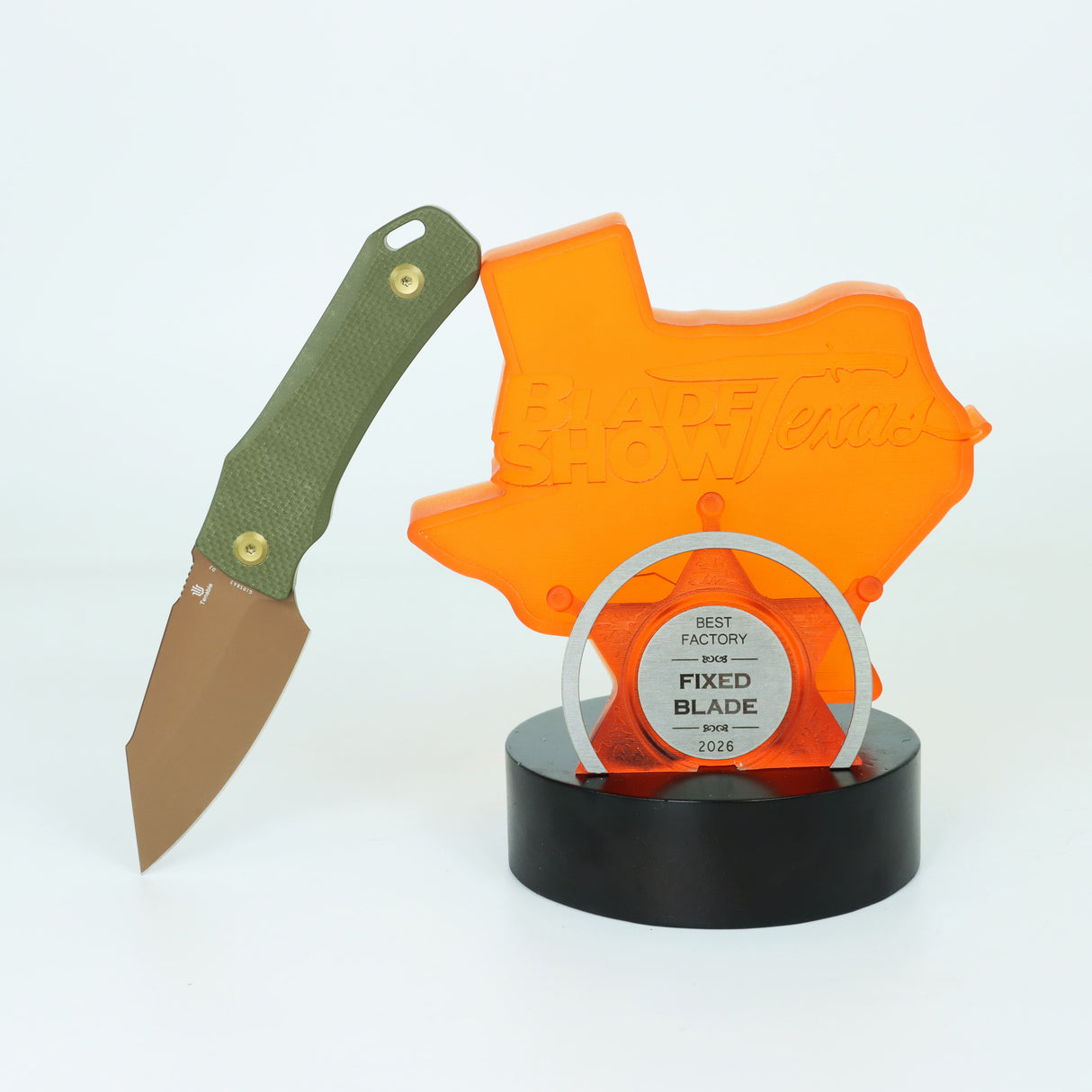 Tenable Loki Fixed Blade Knife | 2.99" Rose Gold D2 Blade | Olive Green G10 Handle | Steven Dunnuck Design | G1058A3