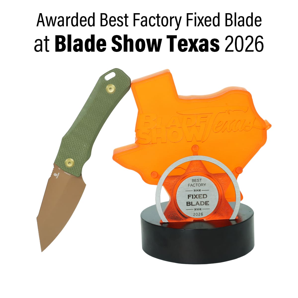 Tenable Loki Fixed Blade Knife | 2.99" Rose Gold D2 Blade | Olive Green G10 Handle | Steven Dunnuck Design | G1058A3