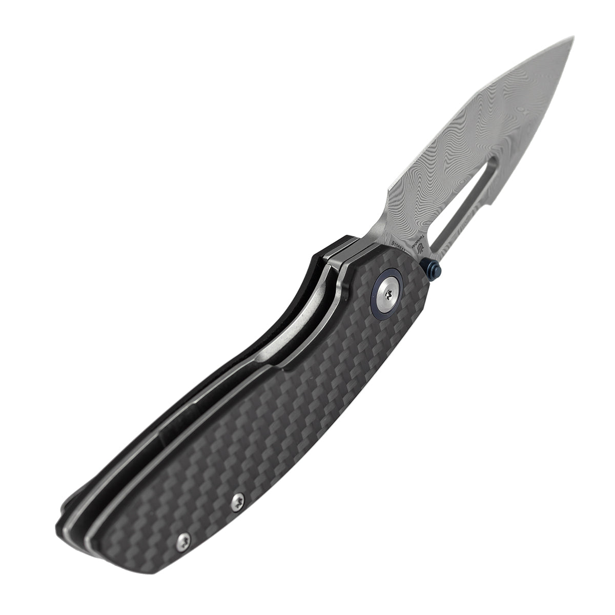 Tenable Link Folding Knife | Damascus Blade | Twill Carbon FIber & G10 Handle| Triple Stripe Knives Design | B1068A1