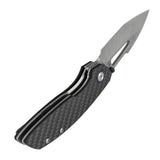Tenable Link Folding Knife | Damascus Blade | Twill Carbon FIber & G10 Handle| Triple Stripe Knives Design | B1068A1