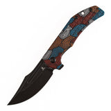 Tenable Orion Liner Lock | Multi-color Topo   G-mascus Handle | Blackwashed 14C28N | JB Stout Design | B1089A7