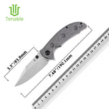 Tenable Rei Folding Knife Black Micarta with Dimples Handle (3.3" Stonewashed 14C28N Blade) Karambit Maker Design--T1061A3