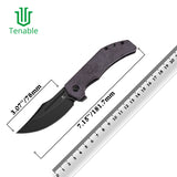 Tenable Orion Liner Lock | Purple Micarta Handle | 3.07" Blackwashed 14C28N | JB Stout Design | B1089A2