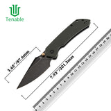 Available on Walmart - Tenable Fenrir Top Liner Lock Folding Knife| Green Micarta Handle | 3.48“ Blackwashed Nitro-V Blade | Sparrow Knife Design | B1034H4