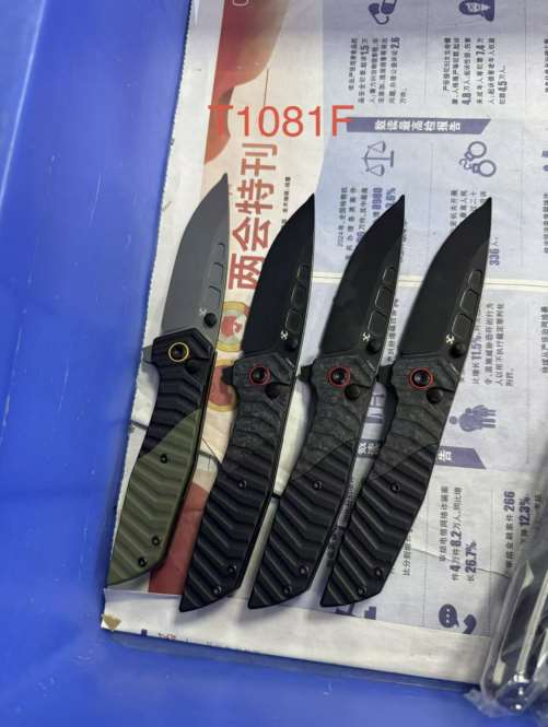 Tenable Deadite Button Lock Knife | 3.52" 154CM Blade | G10/ Twill Carbon Fiber | Tuffknives Design - T1081F