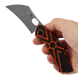 Pre-Order ：Ships by Aug. 10 | Tenable Osprey Folding Knife | 2.22" Water Ripple Damascus | Twill Carbon Fiber & Orange G10 Handle | Triple Stripe Knives Design - B2087A4