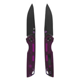 Tenable Mini Warrior Liner Lock Knife | 2.9" Blackwash Nitro-V Blade | Purple Acrylic Handle | Kim Ning Design - B2005A2