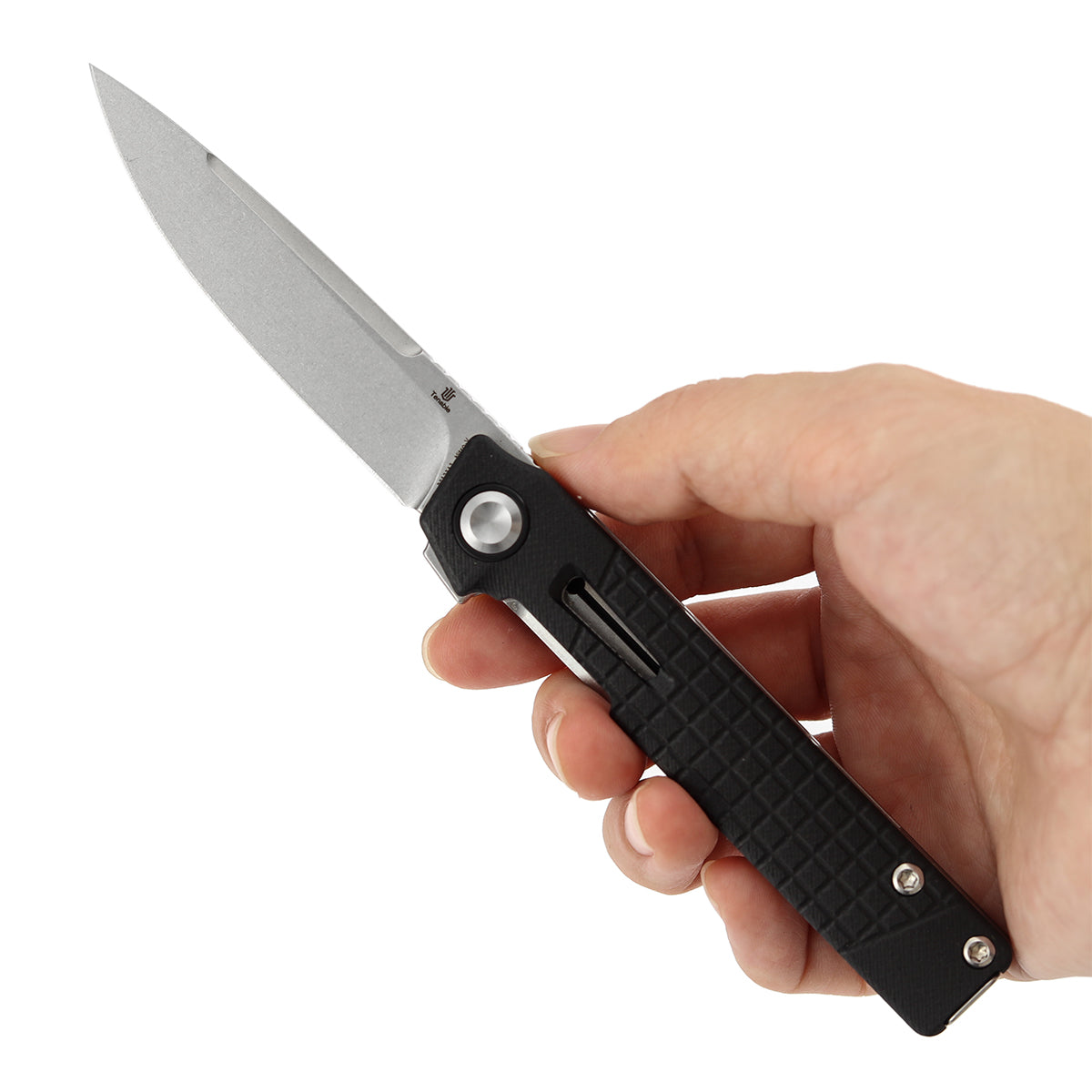 Tenable Kitpu Folding Knife | 2.9'' Stonewashed Nitro-V Blade | Black G10 with Frag Pattern Handle | Jonathan Styles Design - B2123A3