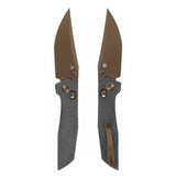Tenable Deadite Cross Bar Lock Knife | 3.52" Rose Gold 14C28N Blade | Black Micarta Handle | TuffKnives Design - B1081V3
