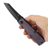 Tenable Higonokami Folding Knife | 3.02'' Black Stonewashed D2 Blade | Purple Micarta Handle | Goran mihajlovic Design | B2135A1