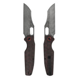 Tenable Tuckamore Folding Knife | 3.54" Water Ripple Damascus | Red & Black Rose Pattern Carbon Fiber | Jonathan Styles Design - B1052A4