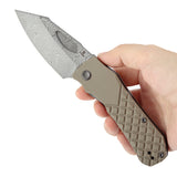 Tenable Loki Liner Lock Knife | 3.0" Water Ripple Damascus Blade | Brown G10 Handle | Steven Dunnuck Design - B1058A3